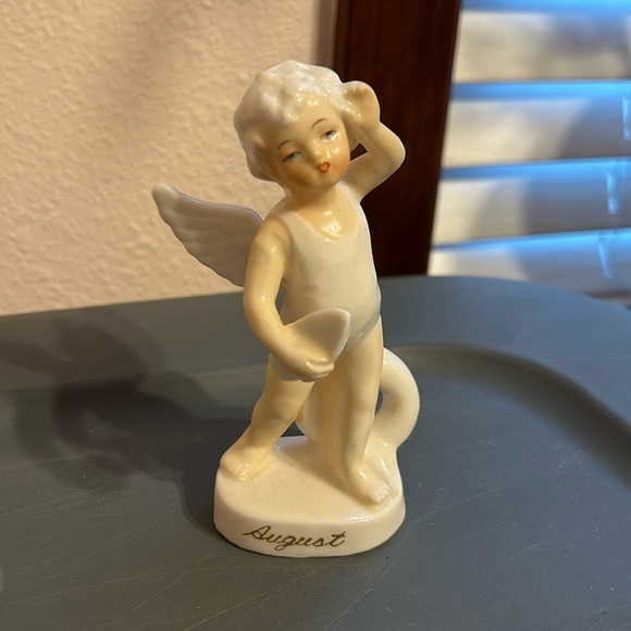 Vintage Japanese Ceramic Porcelain August Birth Month Angel - Picture 1 of 5